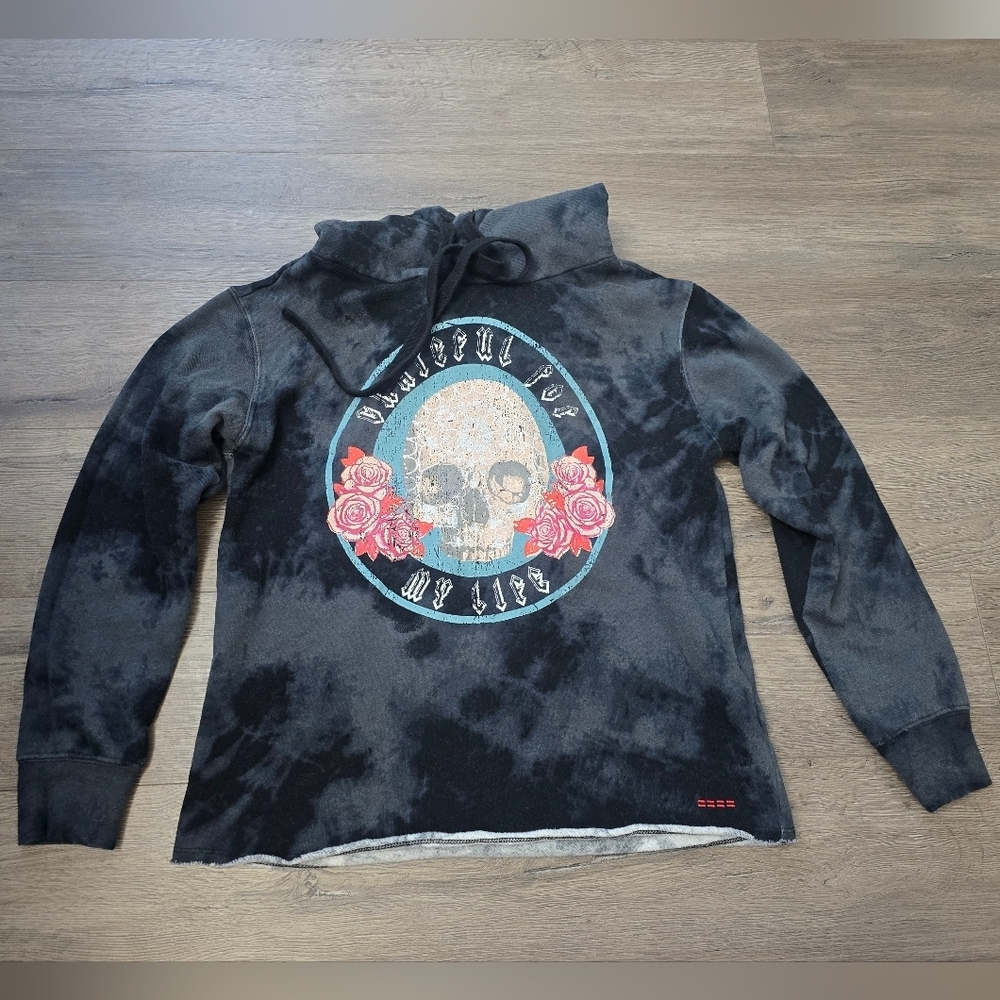 Peace Love World Grateful For My Life Skeleton Roses Hoodie Grunge Streetwear